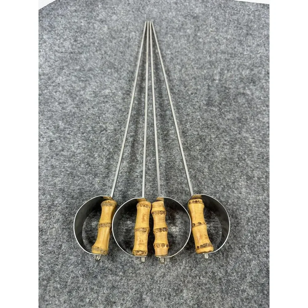 4 Vintage Long Tiki Bamboo Handle BBQ Skewer Swords 18”‎ Japan Excellent MCM